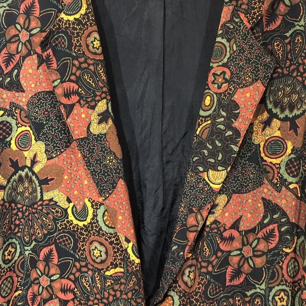 Portfolio‎ Australia Womens 12/US 8 Blazer Rayon Lined Earth Tones Pockets Boxy
